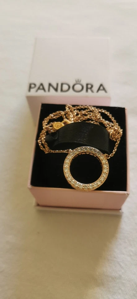 Original Pandora Kette Funkelnder Kreis Rosegold 46 cm 3 fach verstellbar Neu - Bild 2 von 4