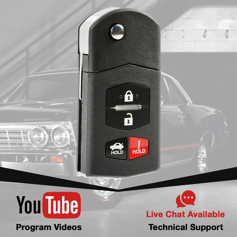 For 2005 2006 2007 2008 Mazda 6 Sedan RX-8 Keyless Entry Flip Remote Key Fob Foto 3 de 4