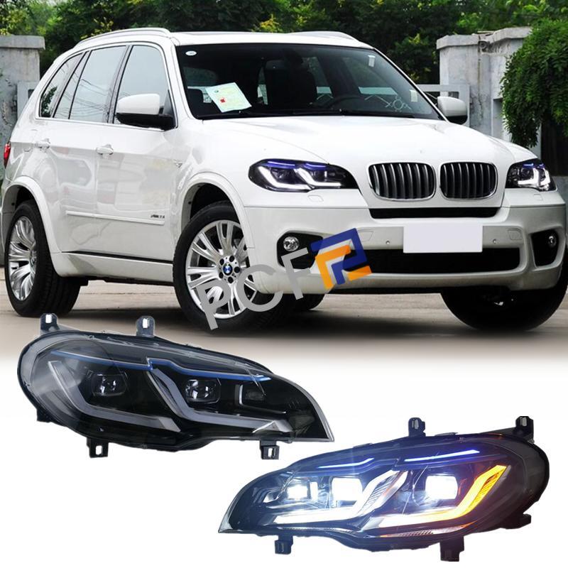 For BMW X5 X5M E70 LED DRL Headlights Double Beam Lens Projector