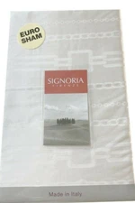 Signoria Firenze Italian Tiffany Euro Pillow Sham Shams Set of 2 Ivory 26x26 Lux