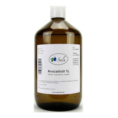 Sala Avocadoöl raffiniert kosmetische Qualität 1000 ml 1 L Liter Glasflasche