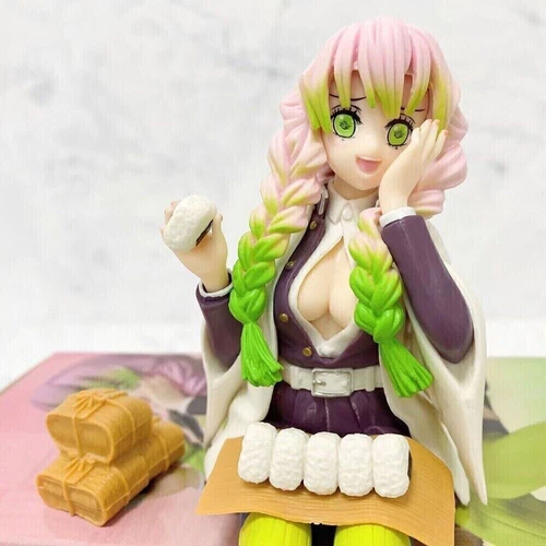 Demon Slayer Mitsuri Kanroji Eat Rice Ball Figure PVC Statue Model Ornament Toys - Picture 6 of 7