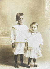 Victorian Antique Cabinet Card Photo of 2 Children Siblings