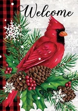 Winter Cardinal House Flag 40 x 28