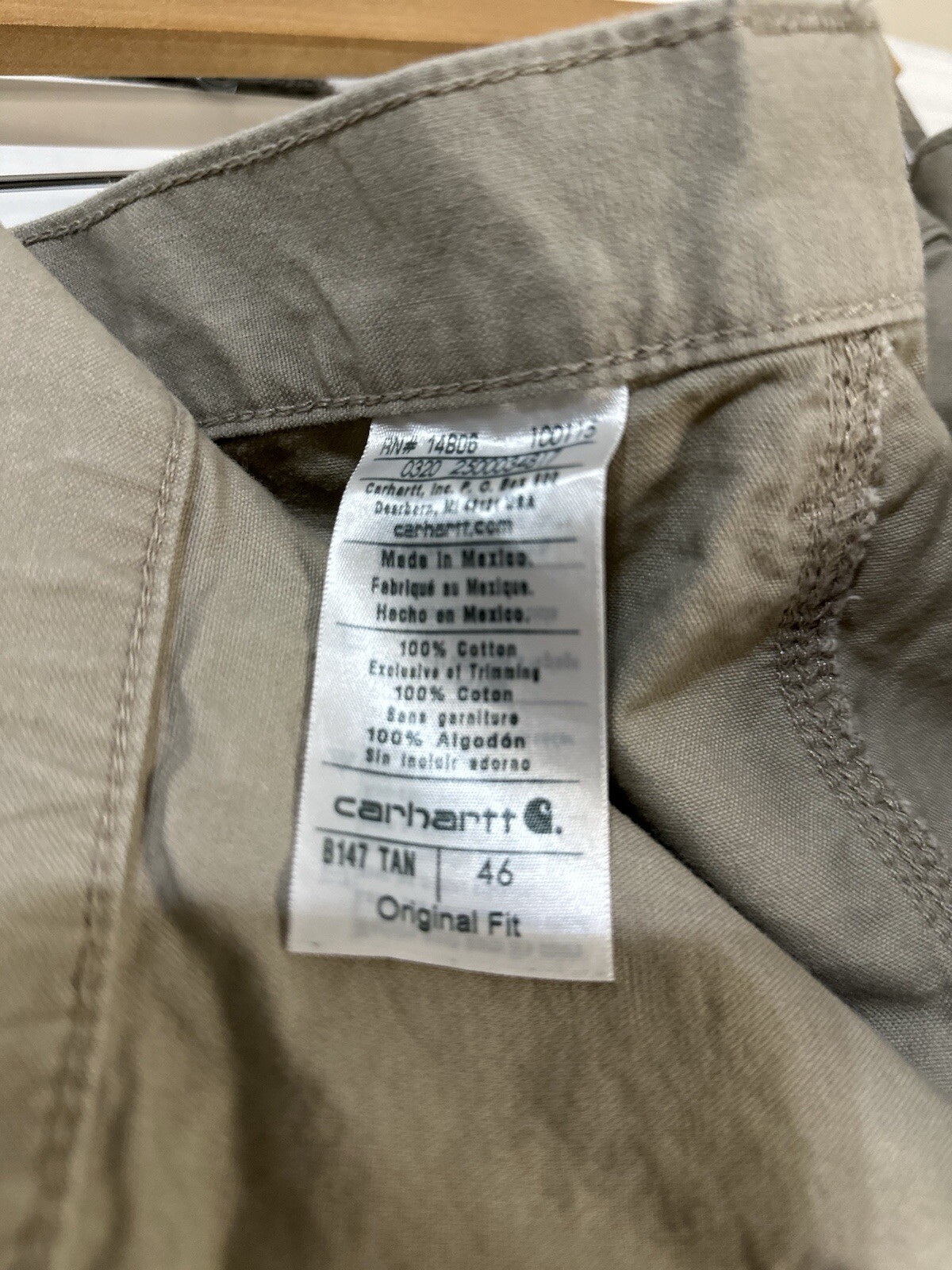 Men’s Carhartt Big And Tall Loose Fit Utility Shorts size 46 waist light khaki thumbnail 4