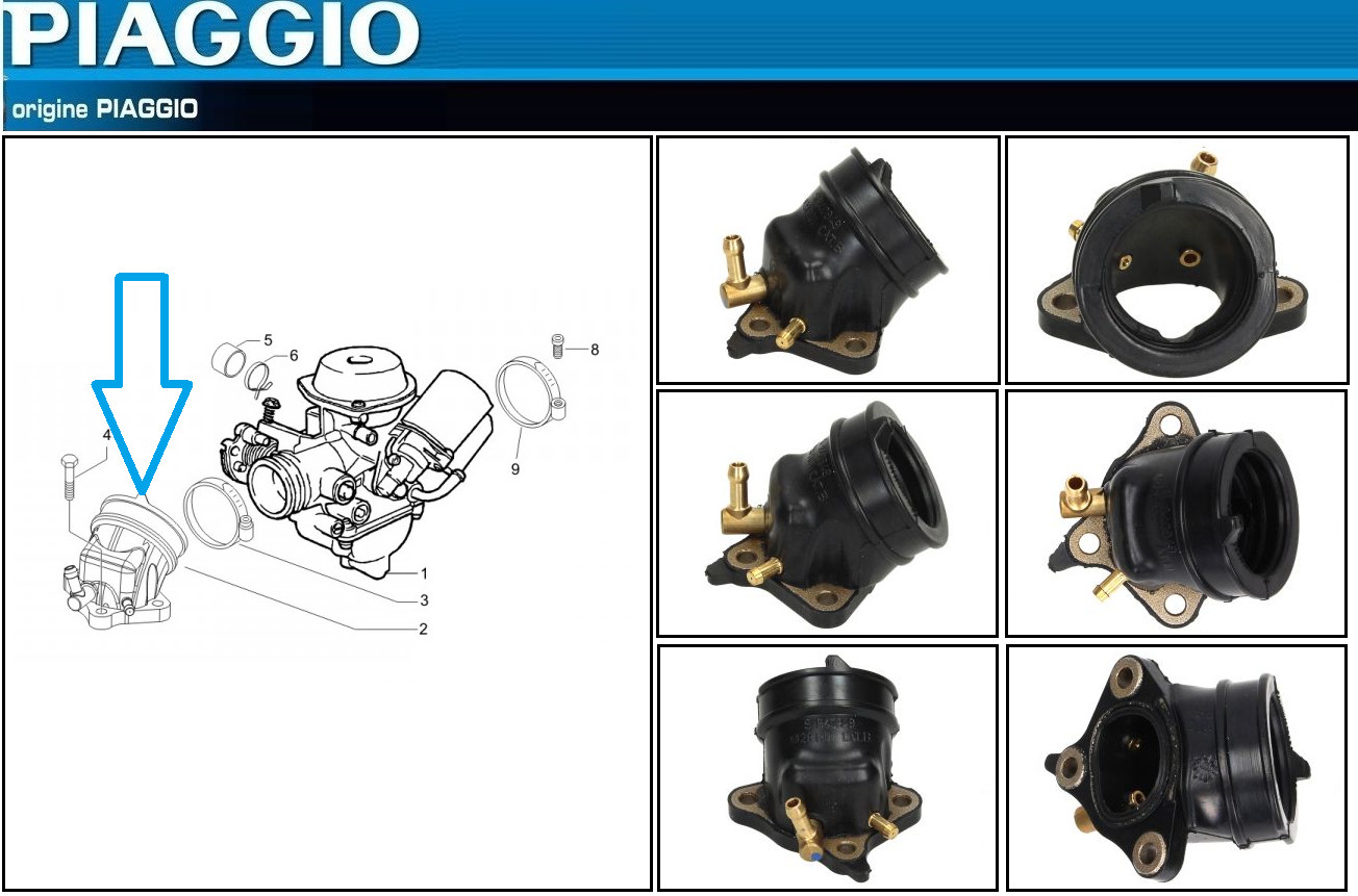 Pipe d'admission Piaggio résoud les fuites et trous d'accélération Beverly X8
