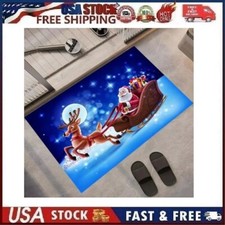 Christmas Holiday Doormat Santa Sleigh Rug Accent Mat Festive Decor 18 X 27.5 In
