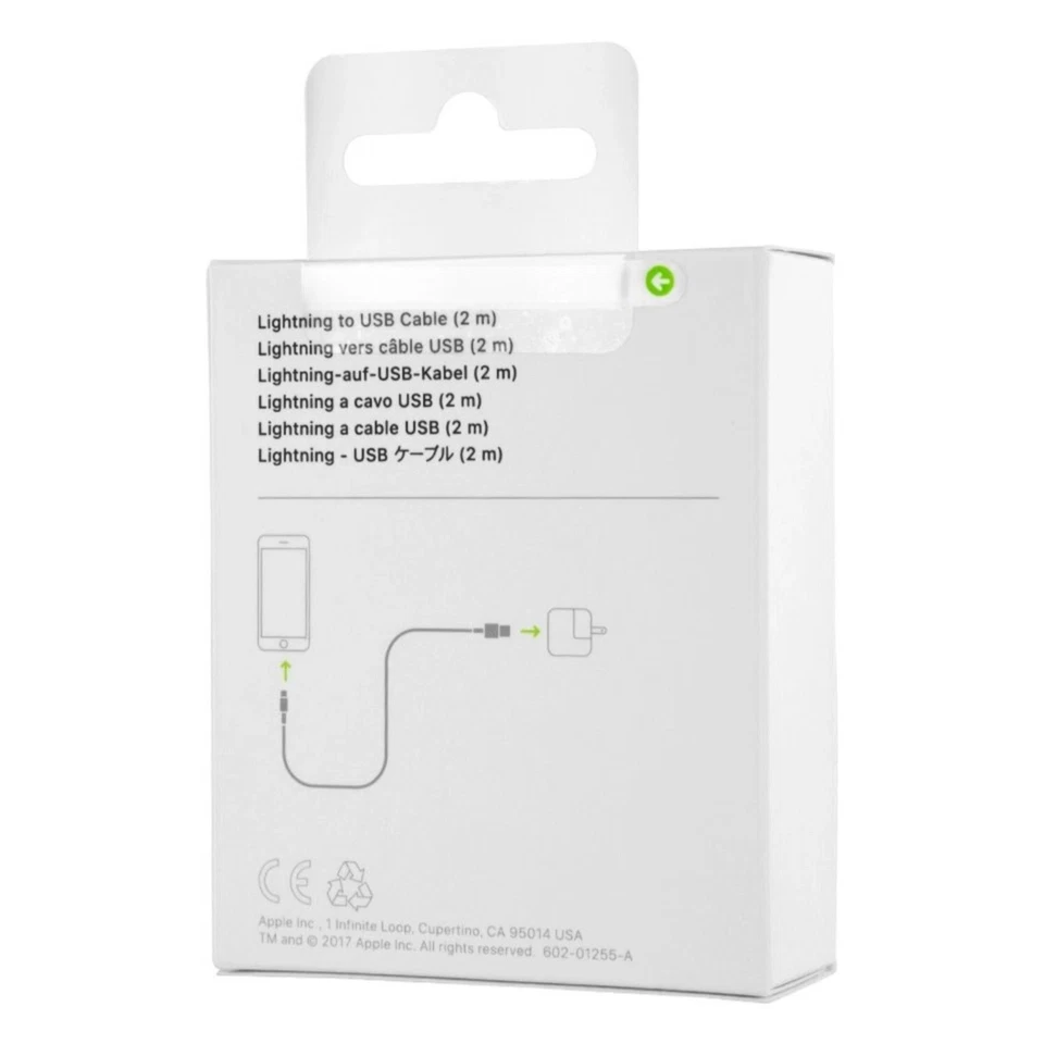 Genuine Apple 2m USB Lightning Charger Cable MD819ZM/A iPhone 11 XR XS iPad Air Pro - Image 2 of 4