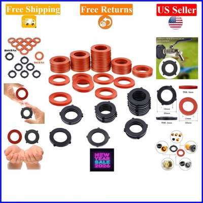 #ad 32 Pack Heavy Duty Rubber Garden Hose Washers 3 4 Inch Fittings $6.76