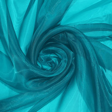 Sheer Organza Fabric by The Yard, 1 Yard x 60 Inch Wide Bridal Teal Organza Tull