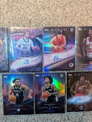 2025-26 Topps Midnight Lot Dylan Harper, Yang Hansen, Jamir Watkins, Autos