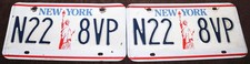 VINTAGE NEW YORK STATUE OF LIBERTY LICENSE PLATE SET