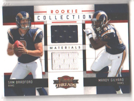 2010 Threads Rookie Collection Combos Materials Mardy Gilyard Sam Bradford RC