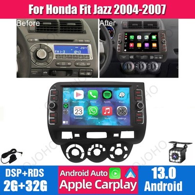 For Honda Fit Jazz 2004-2007 Radio Apple CarPlay Android 13 Car Stereo GPS Navi