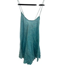 Urban Outfitters Teal Blue Satin Slip 100% silk  Dress or cover up