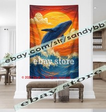 Sea life wall tapestry coastal art decor 59X82 in