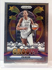 2025 WNBA Panini Prizm Aja Wilson Groovy SP Las Vegas Aces  Basketball SP