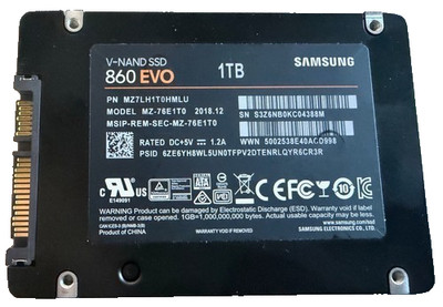 Samsung 860 EVO 1TB 2.5'' SATA III V-NAND Solid State Drive SSD MZ7LH1T0HMLU