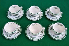  SPODE CHRISTMAS TREE  LOT OF 6  TEA CUP  SAUCER SET ENGLAND S3324 NEW