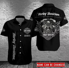 Personalized Harley Motor Racing Davidson Casual Button Down Shirt Unisex Adults