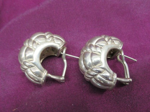 JUDITH RIPKA - coppia orecchini a semicerchio intreccio cesto pesante argento sterling 925 - Foto 2 di 6