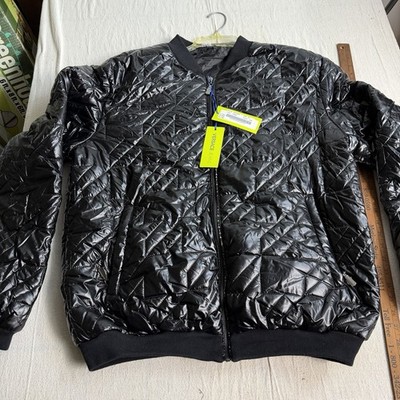 Versace Jeans Black Quilted Bomber Jacket Men s Size 56 XL Puffer Full Zip