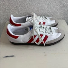 Adidas Samba Classic White and Red Shoes Mens 8 Women 9 Unisex Streetwear Casual