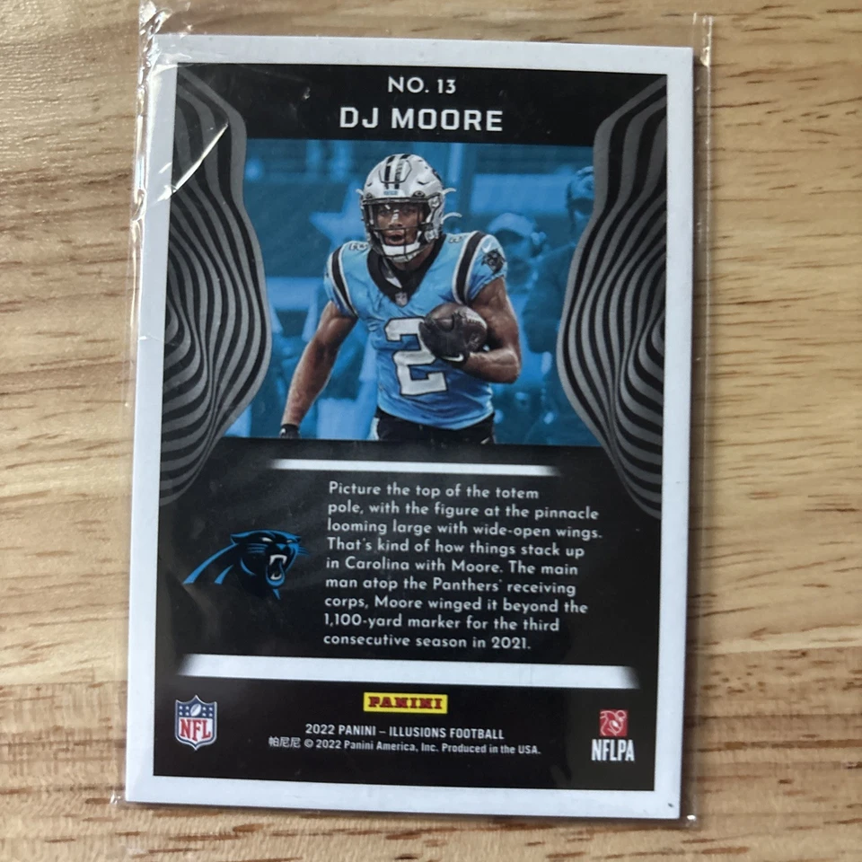 2022 Panini Illusions -DJ Moore-#13 -Pink -SP - /399 -Carolina Panthers-(B14) - Image 2 of 2
