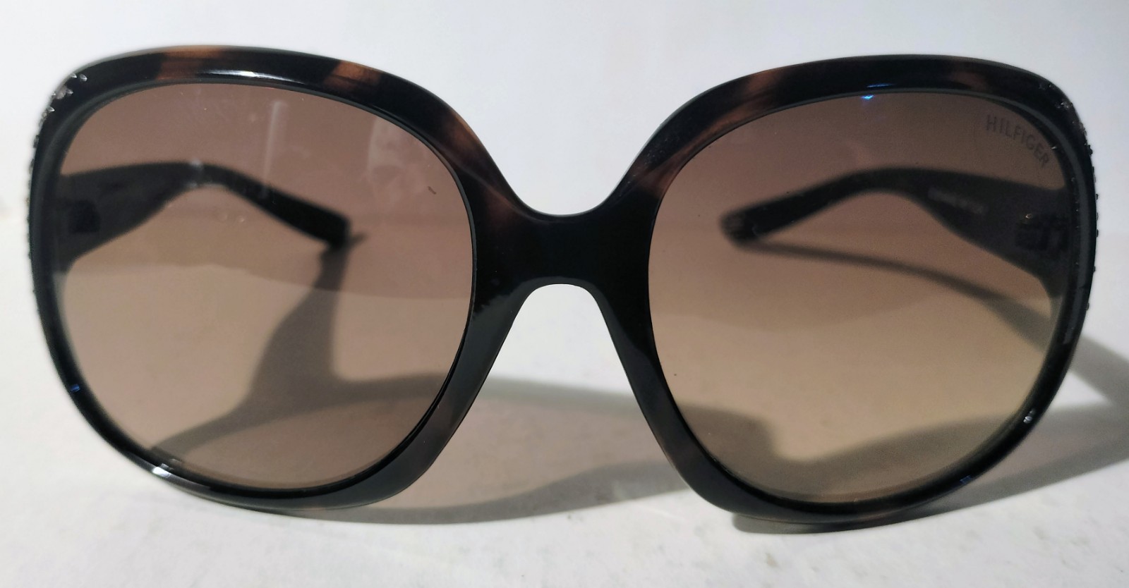 Tommy Hilfiger Stephne WP OL91 Brown Studded Frame Oversized Sunglasses 