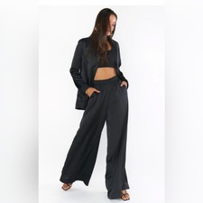 Show Me Your Mumu Irwin Pants - Black Luxe Satin
