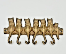 😸 Ganchos de pared de hierro fundido para gatos soporte para correa de llave de tronco rústico granja