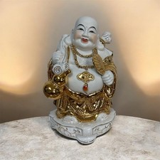 GOLDEN PORCELAIN BUDDA MADE WITH REAL GOLD PAINT