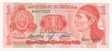 Honduras 1 Lempira banknote 1984 Lempira Copan ruins UNC