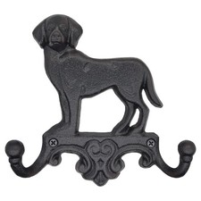 Cast Iron Dog Wall Hooks for Hanging, Heavy Duty Dog Leash Holder for Wall Mo...