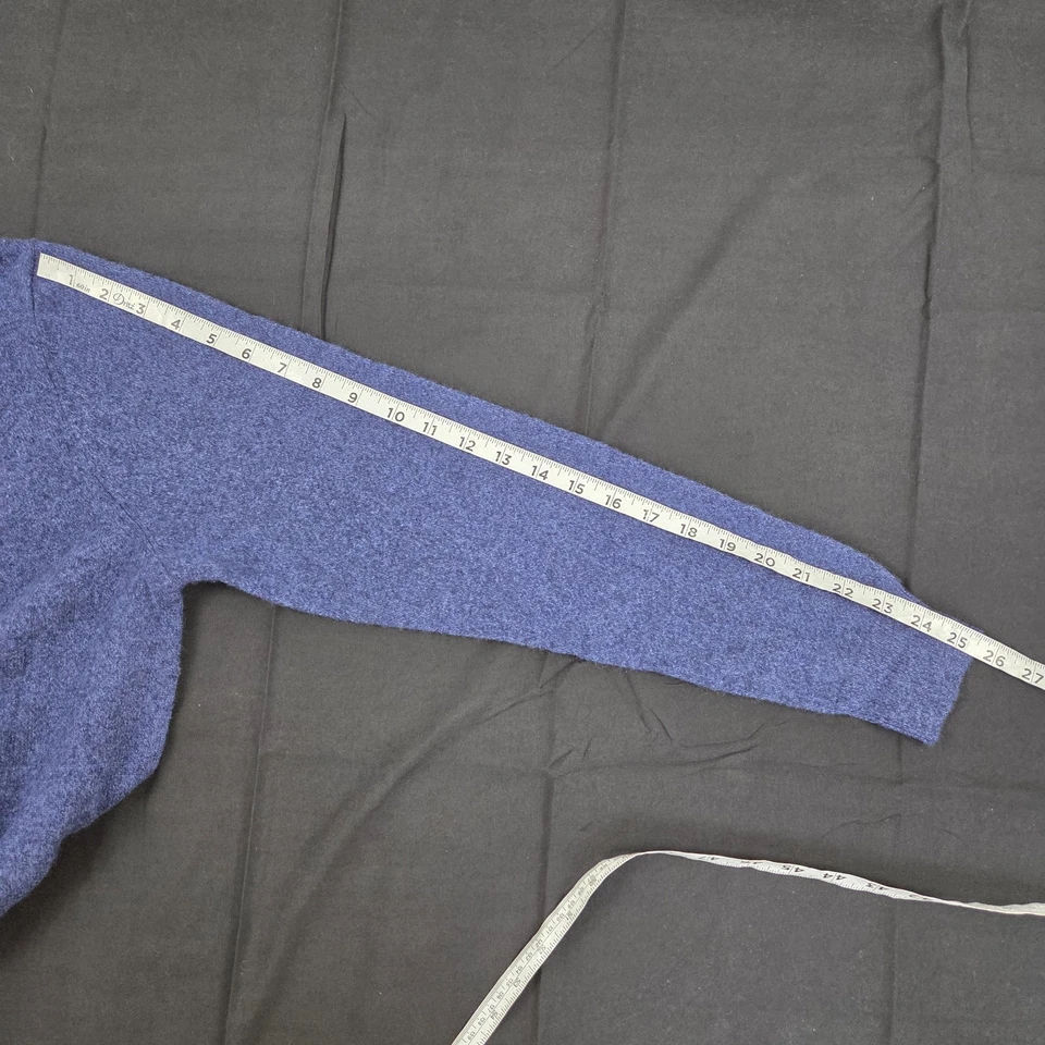 Suéter Bloomingdales Para Hombres Grande Azul Pullover 1/4 Cremallera Sólido 100% Cachemira Nuevo Foto 4 de 4