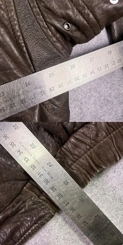 Robert Comstock 1980s Brown Leather Bomber Jacket Lined Full Zip Stand Collar XL image 7