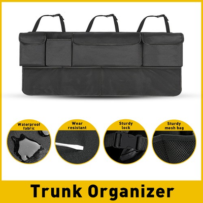 #ad 600D Car Seat Oxford Back Bag Storage Trunk Organizer Accessories Black Parts $18.99