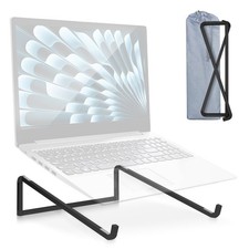 Foldable Laptop Stand Desk Universal Riser Ventilated Holder Mount Black Comp