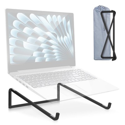 Foldable Laptop Stand Desk Universal Riser Ventilated Holder Mount Black Comp