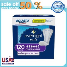 Equate Options Women's Incontinence Pads, Unscented, Overnight 120 Count 