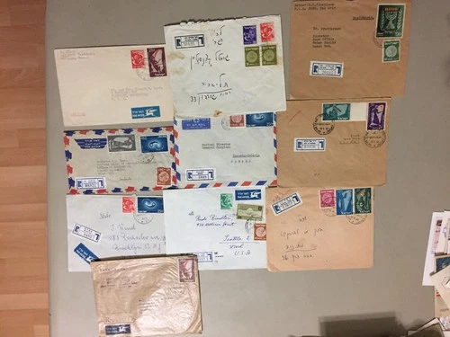 Ten '50 Israel registered covers