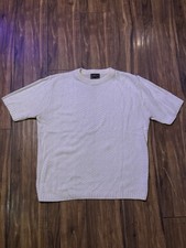 Vintage 60s Towncraft Plus Mens Knit Polo Shirt White Textured Large