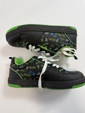 Minecraft Creeper Unisex Kids Sneakers Black Green Lace-Up US Size 2 Logo