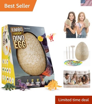 Jumbo Dino Easter Egg - Unearth 12 Unique Large Surprise Dinosaurs in One Gia...