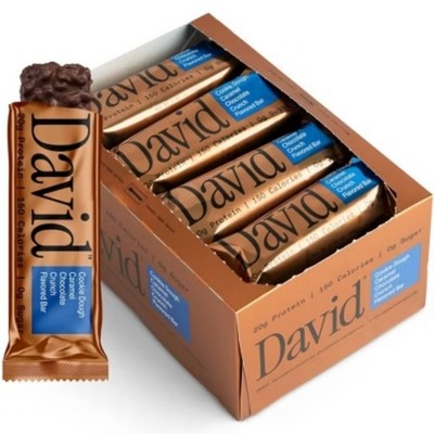 David Protein Bronze Cookie Dough Caramel Chocolate Crunch High Protein Bars