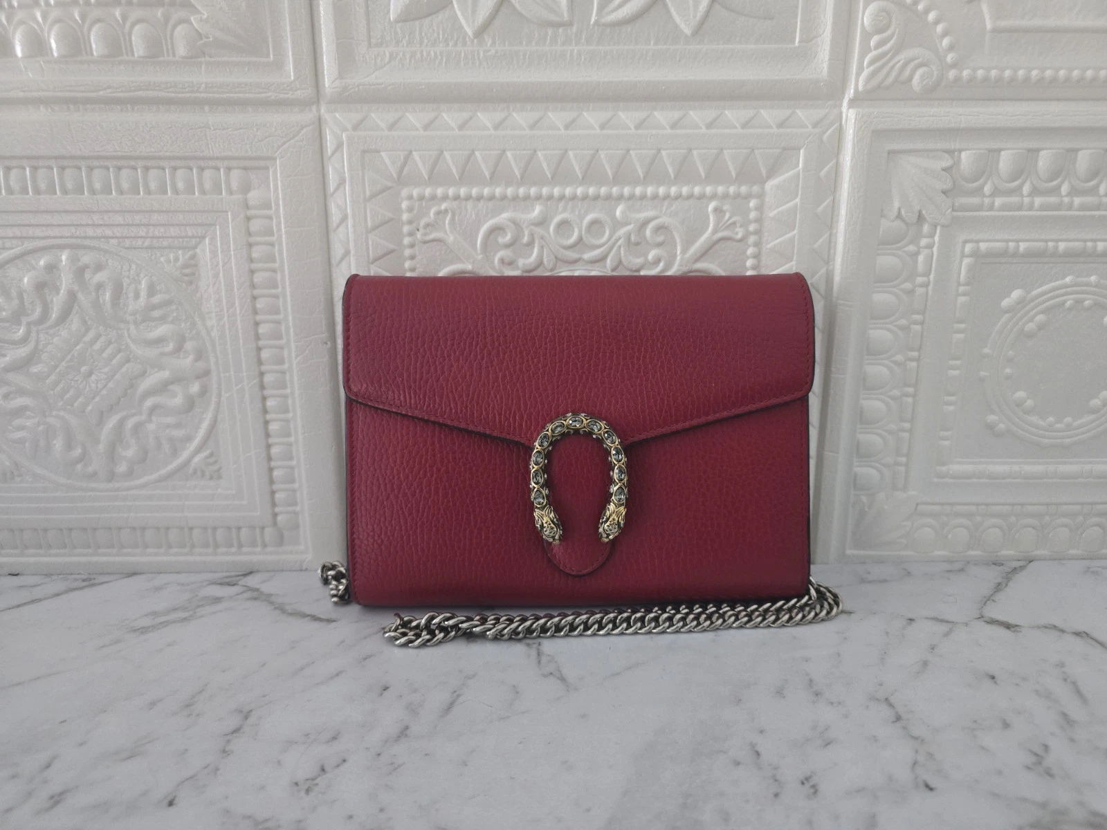 Gucci — Pre-owned Authentic Gucci Dionysus Red Wallet On Chain 20cm Width