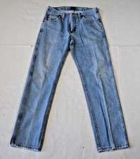 Vintage Wrangler Jeans 47MWZ Size 30 x 30.5 90s Y2K Lite Blue Fade USA Fabric