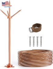Lightning Rod Copper Lightning Rod Protection System w/60 Ft 6AWG down Conductor