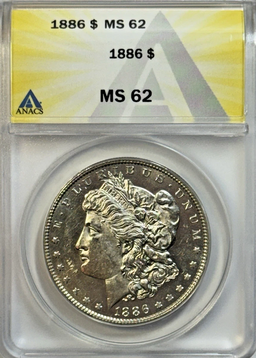 ANACS Grade MS 62 1886 Year Morgan US Dollars (1878-1921) for sale