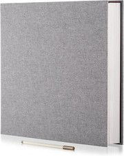 Photo Album Self Adhesive Magnetic Scrapbook Length 11X10.8 Inch 40 Pages Gray